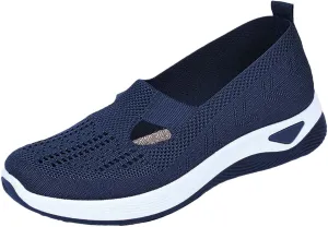 Women Walking Shoes Sock Sneakers Slip-On Breath Non Slip Work Shoes Women Wide Ladies Casual Shoes Black Sneakers Red Tennis Shoe Loafers Dress Shoe