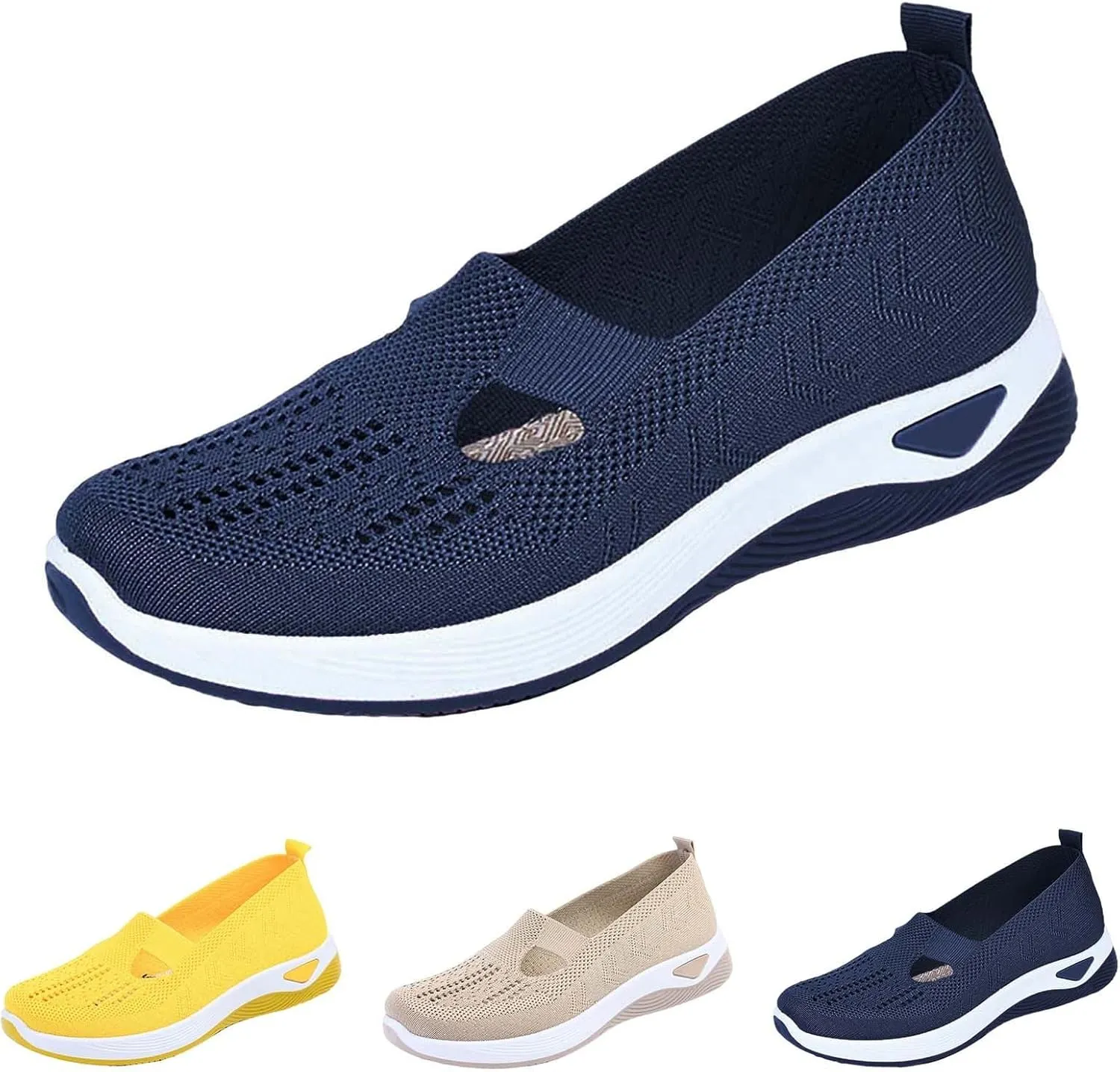 Women Walking Shoes Sock Sneakers Slip-On Breath Non Slip Work Shoes Women Wide Ladies Casual Shoes Black Sneakers Red Tennis Shoe Loafers Dress Shoe