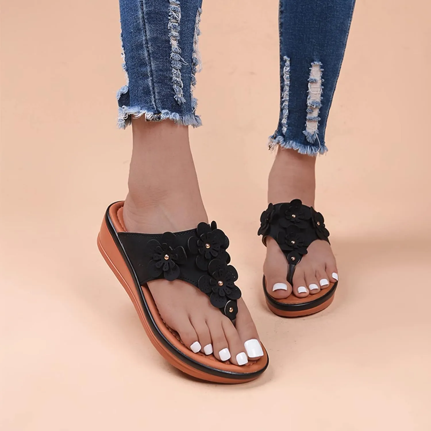 Women's Arch Support Sandals Woman Sandals Summer Diabetic Sandals for Men Wide Width Womens Hiking Shoes Orthopedic Slip Resistant Walking Shoes for Women Cute Black Sandals for Women