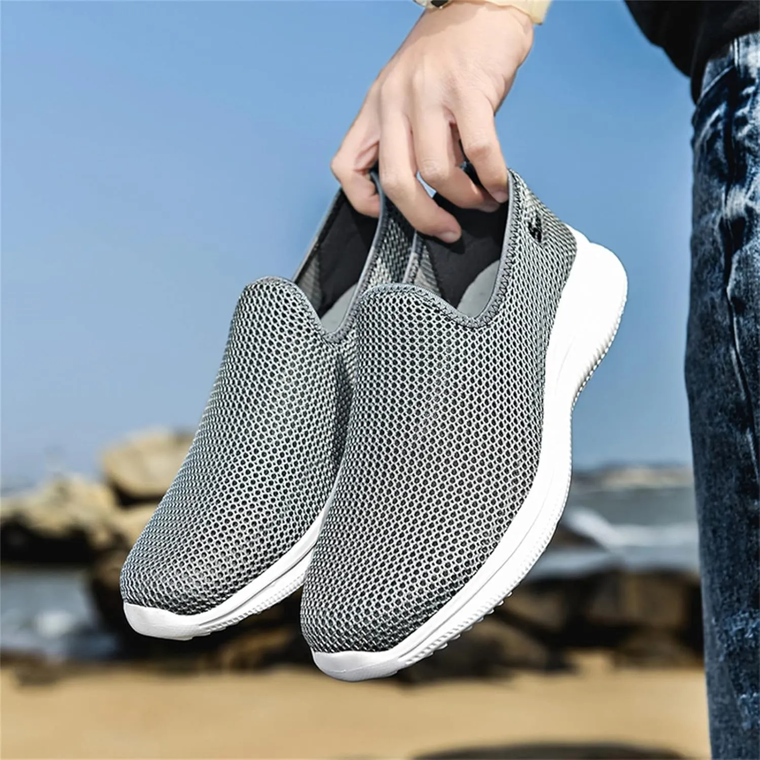 Women's Athletic Walking Shoes Slip On Casual Mesh Womens Tennis Shoes Fashion Black Casual Shoes Women Shoes Sneakers Steel Toe Tennis Shoe White Loafers