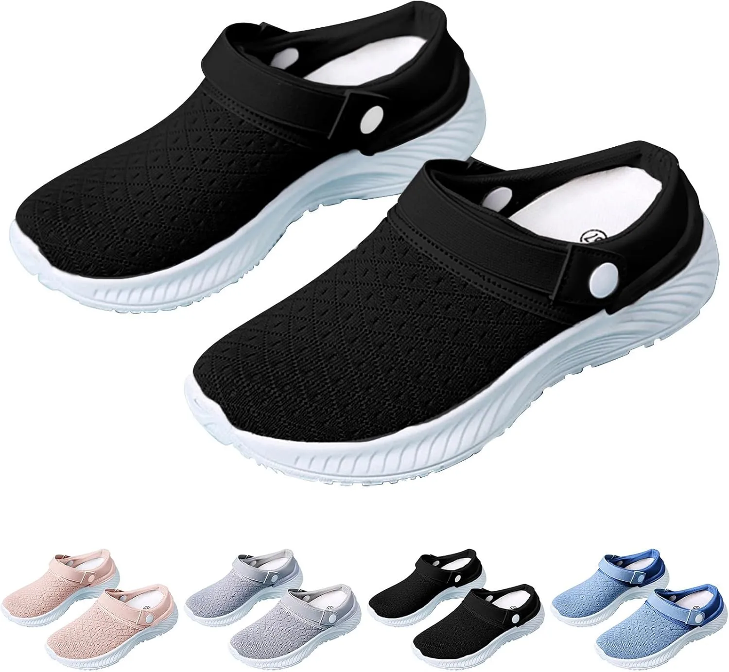 Women's Backless Slip on Mesh Sneakers Shoes Womens Running Shoes Comfortable Men Casual Dress Shoes Platform Sneakers Waterproof Tennis Shoe Cross Trainer Shoe