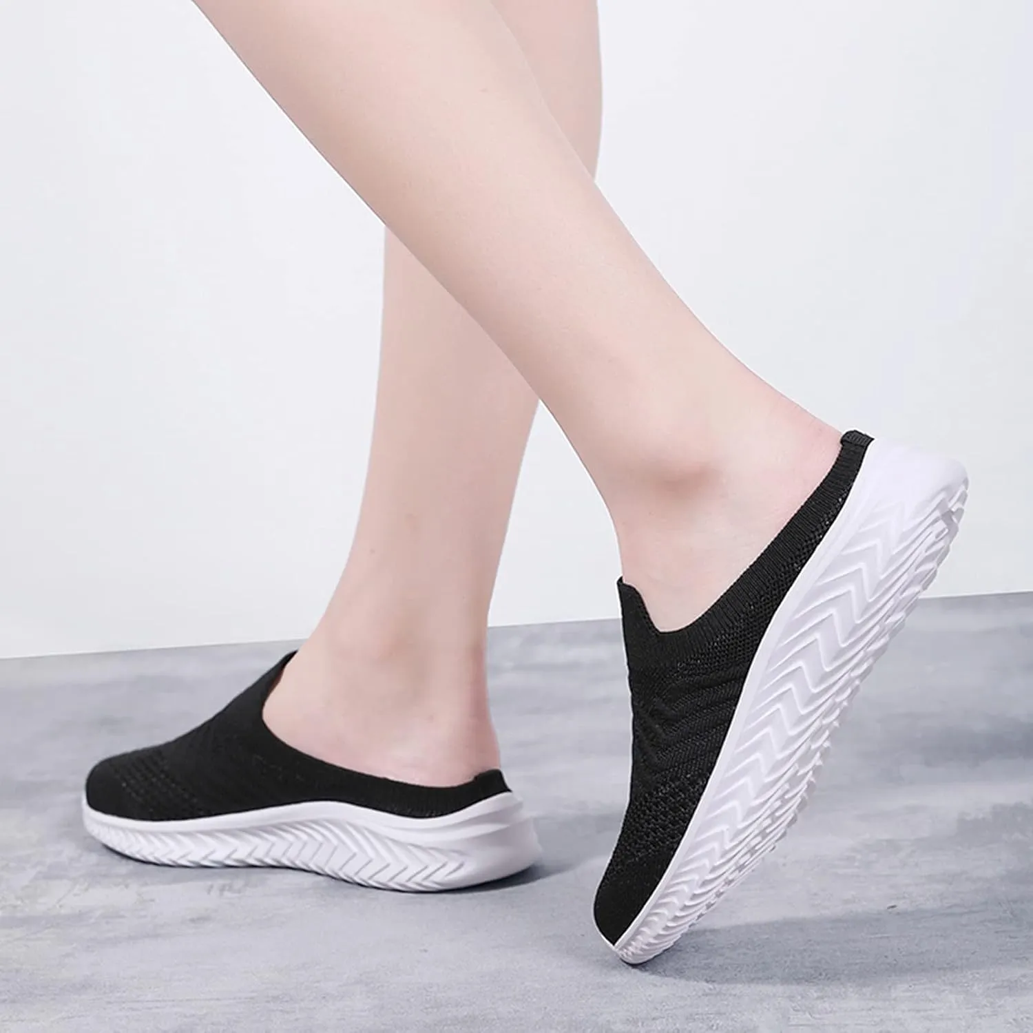 Women's Backless Walking Sneakers Summer Slip-on Tennis Shoes Men Slip On Men Shoes Casual Wedge Sneakers Waterproof Tennis Shoe Cross Trainer Shoe