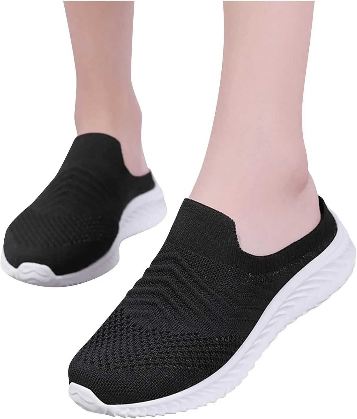 Women's Backless Walking Sneakers Summer Slip-on Tennis Shoes Men Slip On Men Shoes Casual Wedge Sneakers Waterproof Tennis Shoe Cross Trainer Shoe