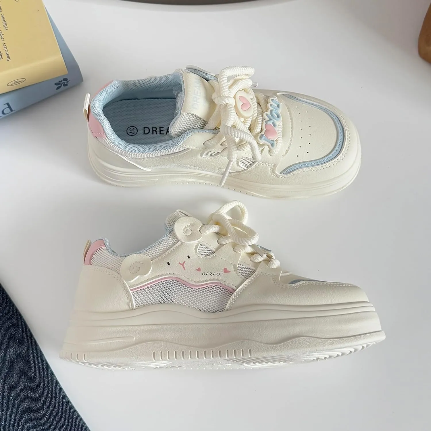 Women's Breathable Mesh Sneakers Y2K Lightweight Spring Summer Casual Shoes for Walking& College