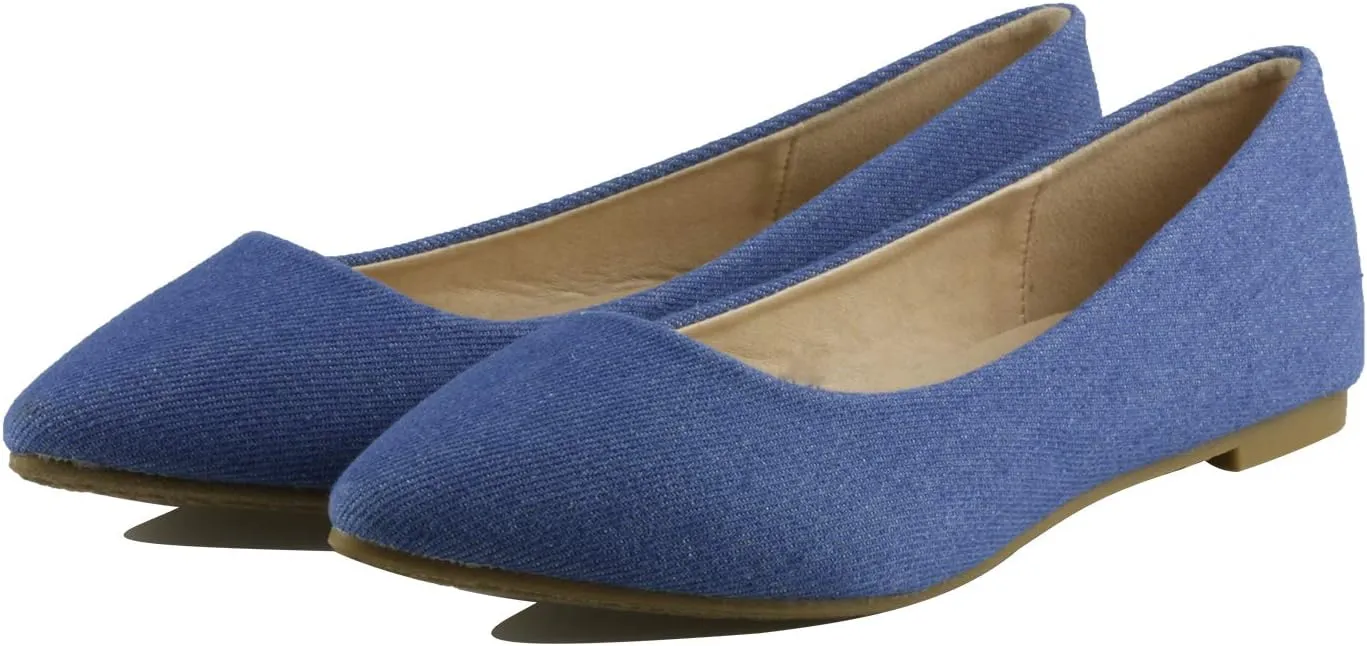 Women's Casual Ballet Flats Pointed Toe Comfort Classic Slip Ons Shoes