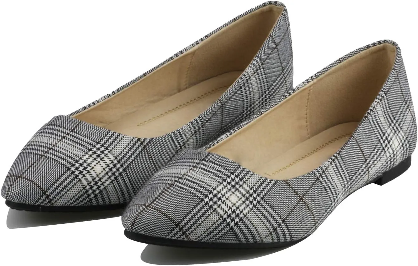 Women's Casual Ballet Flats Pointed Toe Comfort Classic Slip Ons Shoes