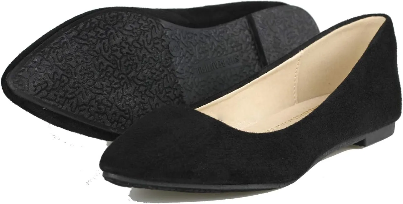 Women's Casual Ballet Flats Pointed Toe Comfort Classic Slip Ons Shoes