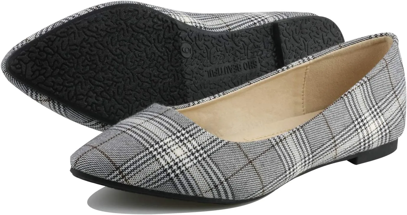 Women's Casual Ballet Flats Pointed Toe Comfort Classic Slip Ons Shoes