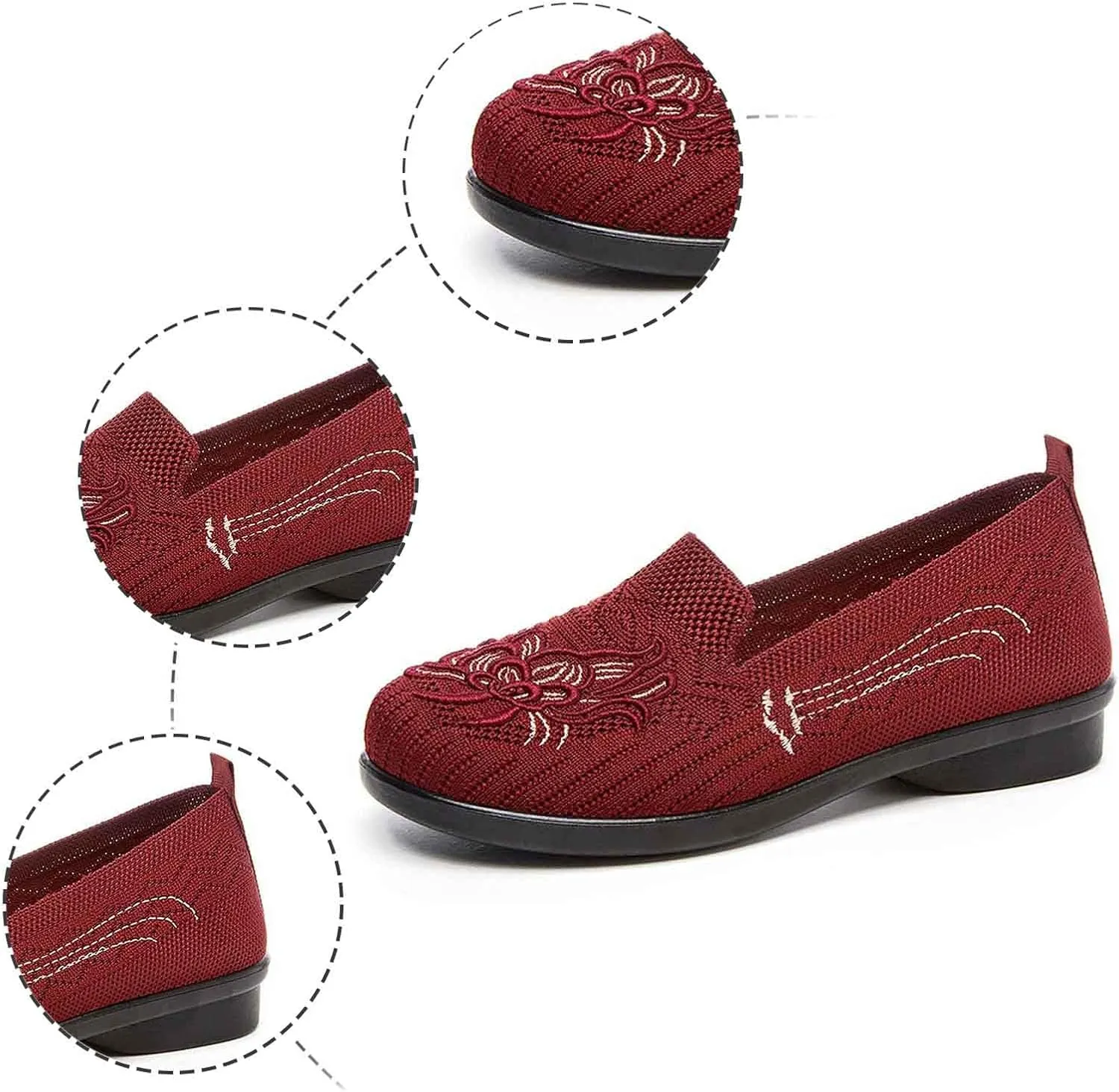 Women's Casual Slip On Shoes Breathable Low Heel Comfortable Walking Daily Spring Summer Fall Women Wedges Low Heel