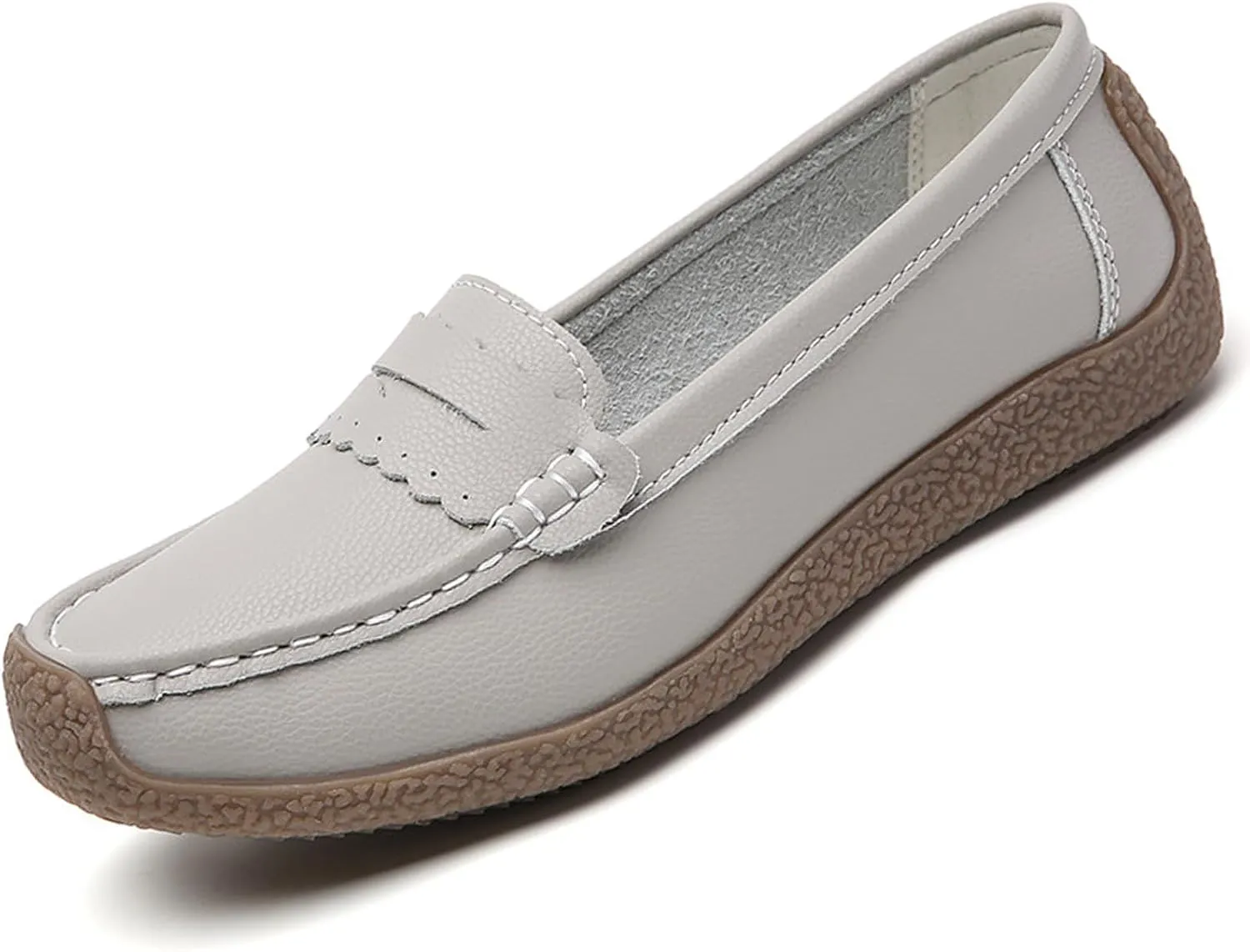 Women's Casual Soft Genuine Leather Flats Shoes Comfortable Penny Loafers Slip-Ons Softsole Driving Walking Moccasins Boat Shoes