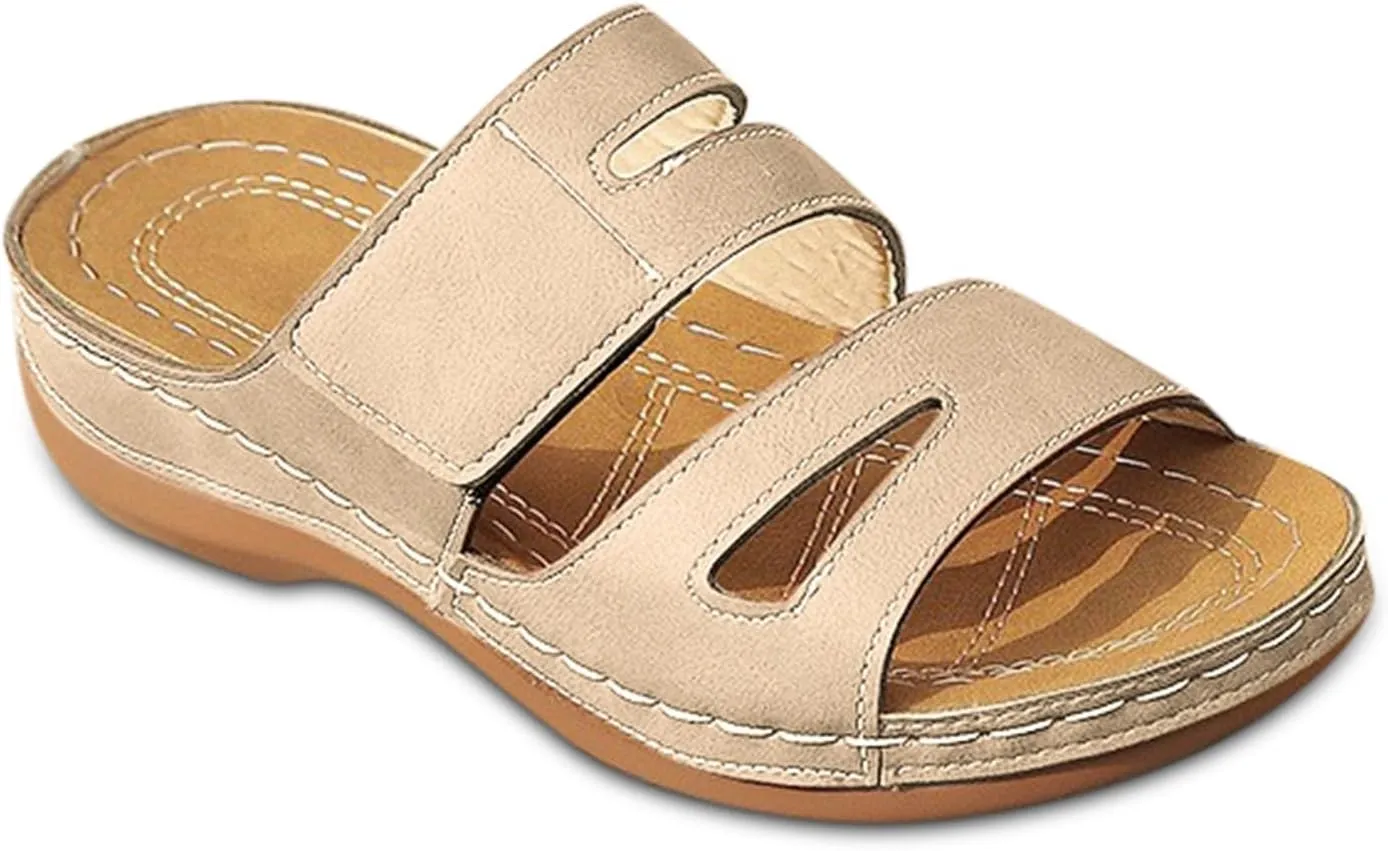 Women's Comfortable Low Heel Sandals Casual Slip On Open Toe Flip Flops Summer Spring Hike Water Sandals Women