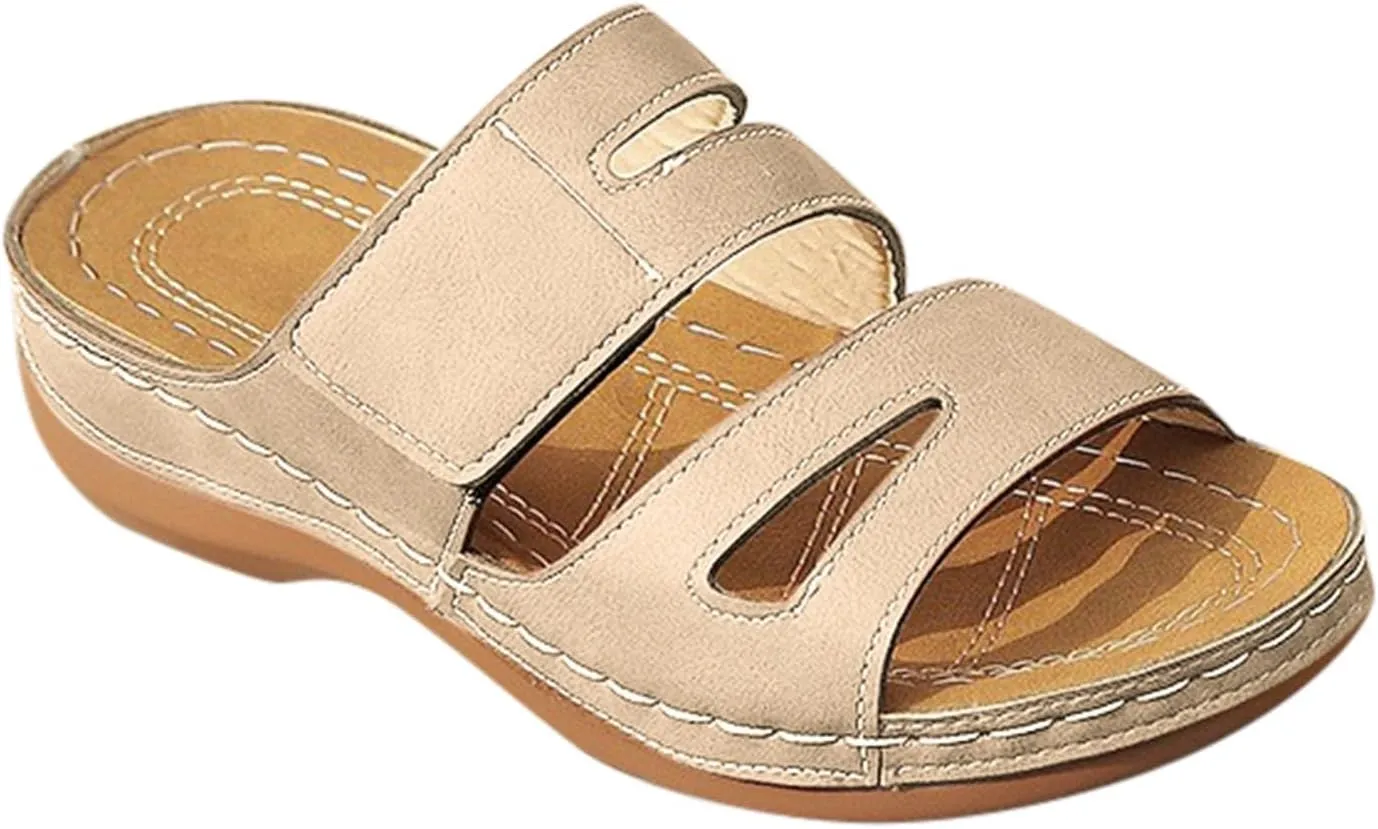 Women's Comfortable Low Heel Sandals Casual Slip On Open Toe Flip Flops Summer Spring Hike Water Sandals Women