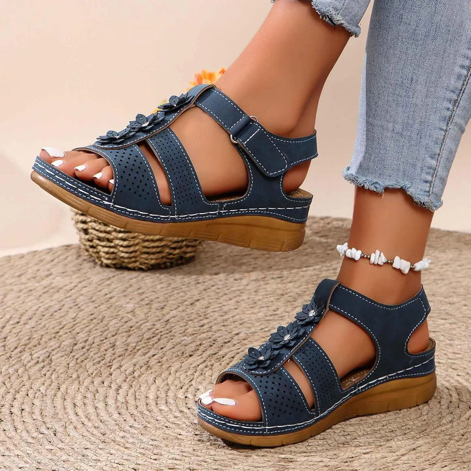 Women's Comfortable Wedge Sandals Breathable Slip On Platform Sandals for Summer Spring Fall Casual Walking Outdoor