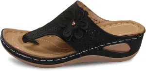 Women's Comfortable Wedge Sandals Open Toe Flip Flops Casual Walking Shoes with Arch Support for Summer Spring