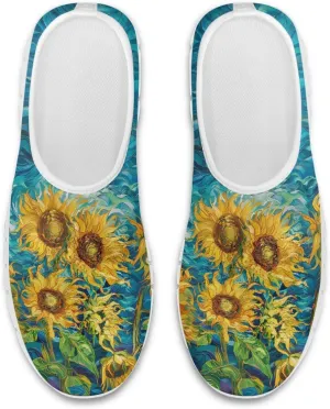 Women's Fashion Sneakers Lightweight Walking Casual Slip Ons Comfortable Flower Print Athletic Travel Shoes