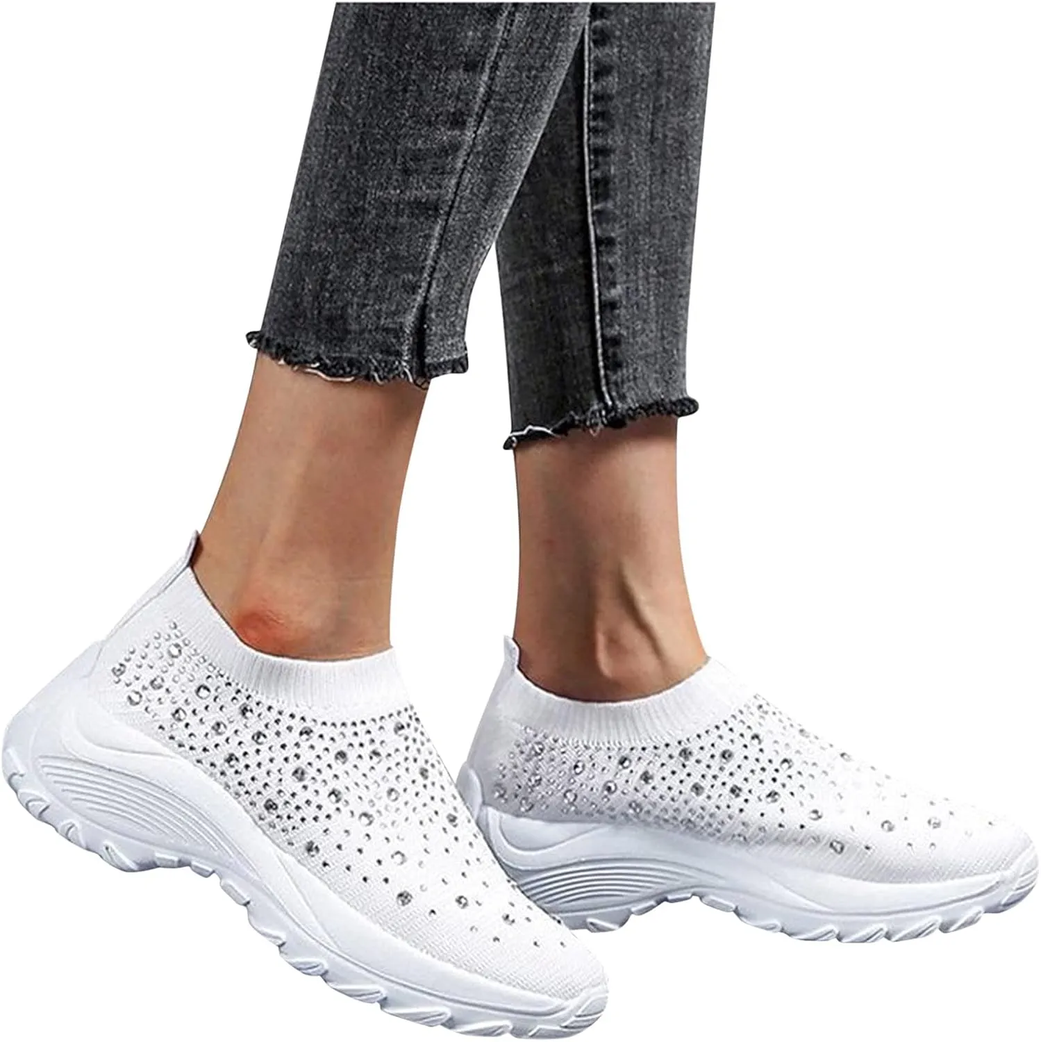 Women's Fashion Sport Breathable Mesh Platform Sneakers Slip On Tennis Shoes Women Size 11 Workout Shoes for Women Gym Arch Support Women's Sneakers Size 8 Slip On Fall Shoes for Women 2023 Slip Ons