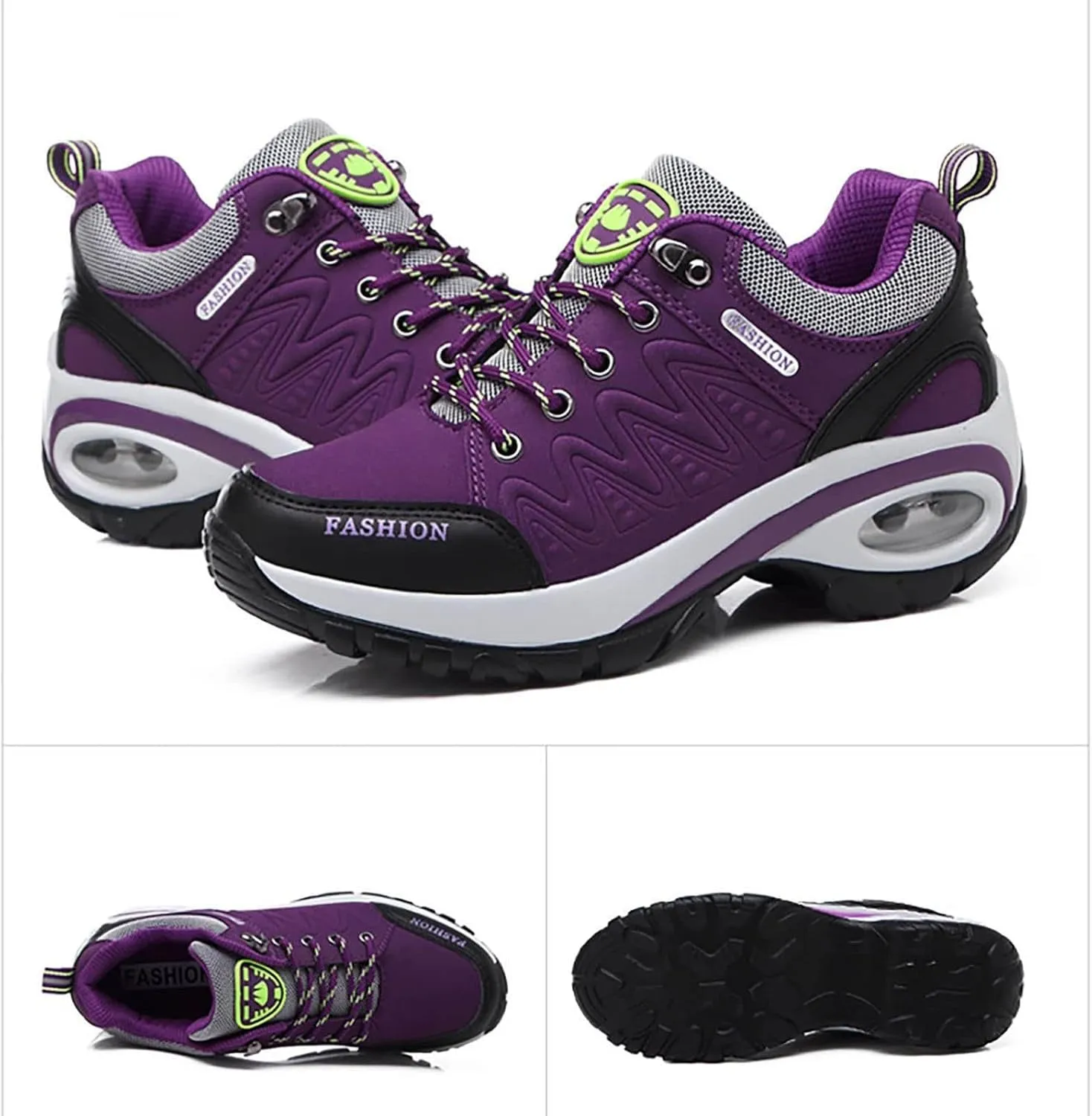 Womens Hiking Boots Orthopedic Wedge Arch Support Zipper Loafers Cloud Breathable Fahion Running Walking Causal Shoes