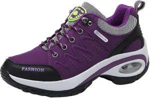 Womens Hiking Boots Orthopedic Wedge Arch Support Zipper Loafers Cloud Breathable Fahion Running Walking Causal Shoes