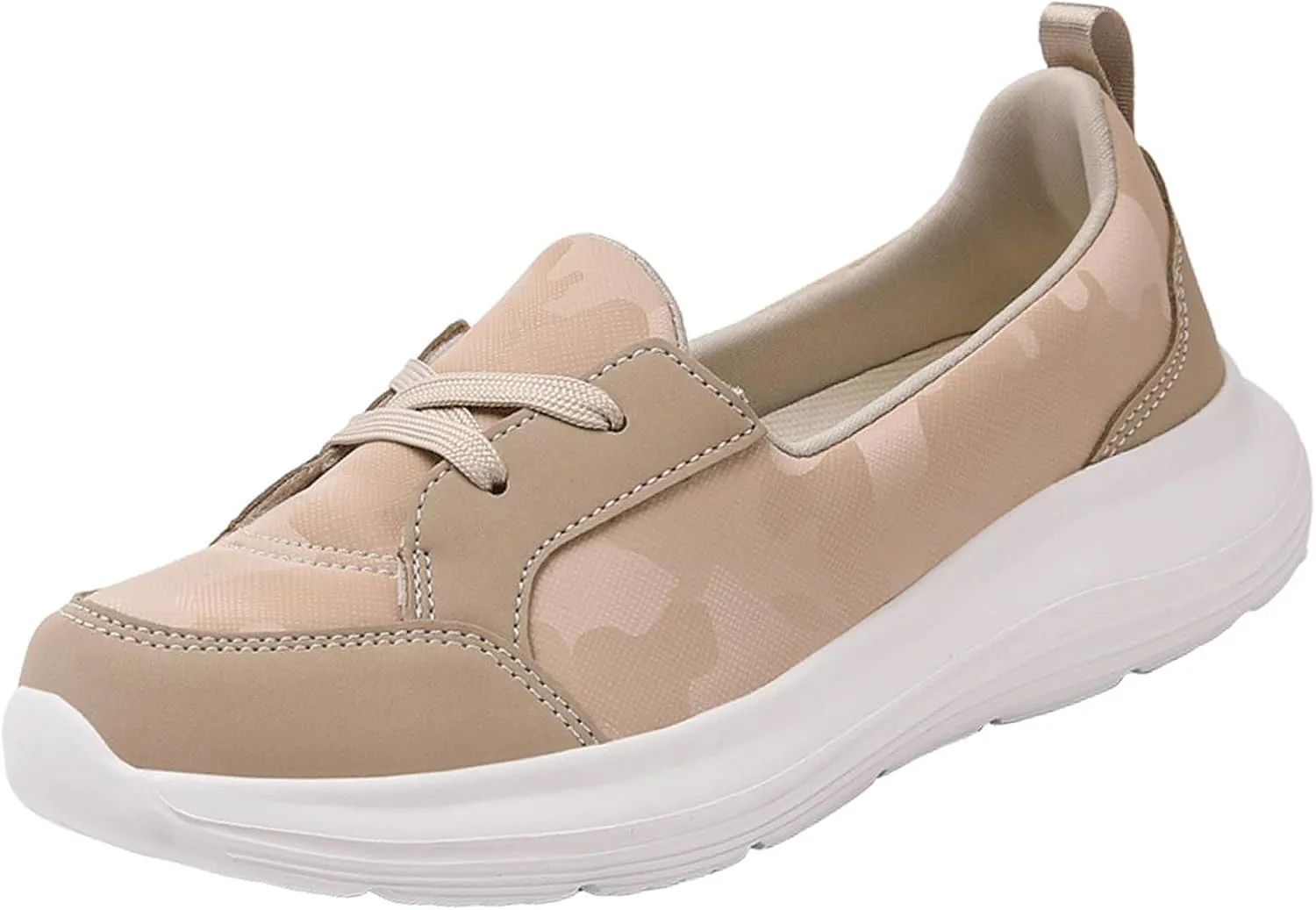 Women's Leather Flat Walking Moccasin Boat Shoes Casual Slip ons Comfort Soft Sole Lace-up Loafers for Dress Driving Work,Business
