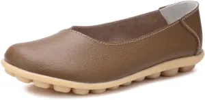 Women's Leather Shoes Loafers Slip-Ons Flats Casual Walking Driving