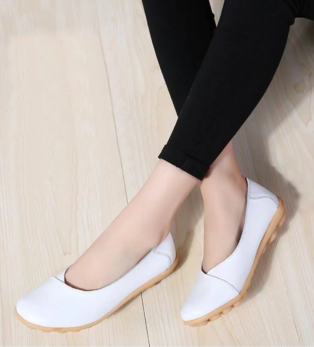 Women's Leather Shoes Loafers Slip-Ons Flats Casual Walking Driving
