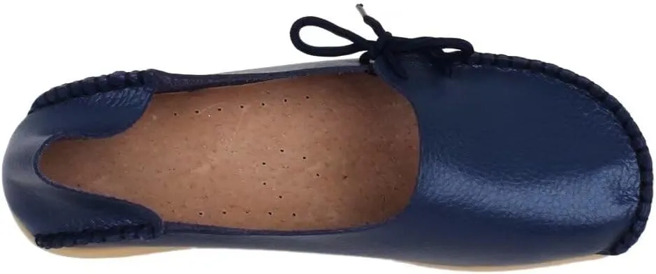 Women's Leather Slipper Loafers Flat Shoes Slip-Ons
