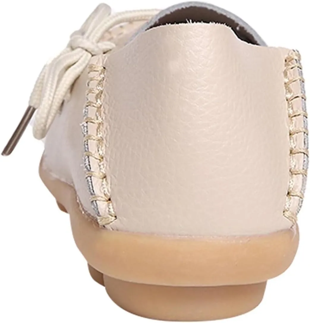 Women's Leather Slipper Loafers Flat Shoes Slip-Ons