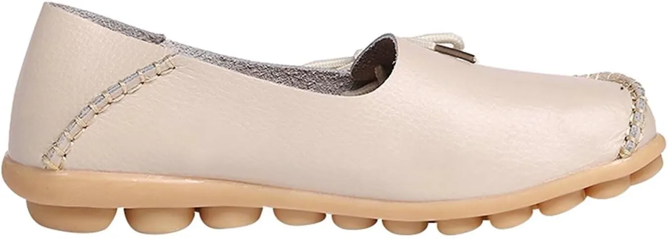 Women's Leather Slipper Loafers Flat Shoes Slip-Ons