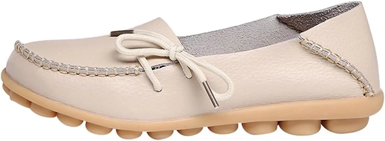 Women's Leather Slipper Loafers Flat Shoes Slip-Ons