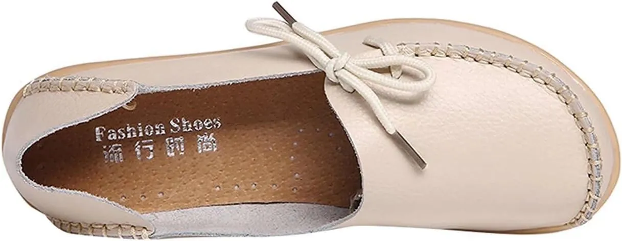 Women's Leather Slipper Loafers Flat Shoes Slip-Ons