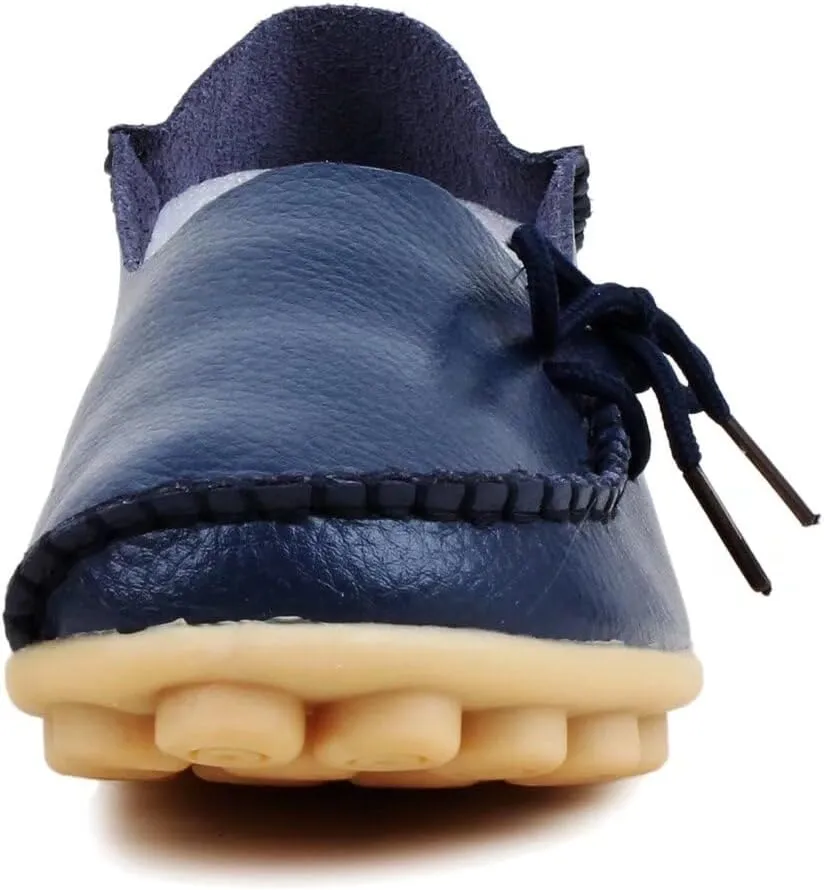 Women's Leather Slipper Loafers Flat Shoes Slip-Ons