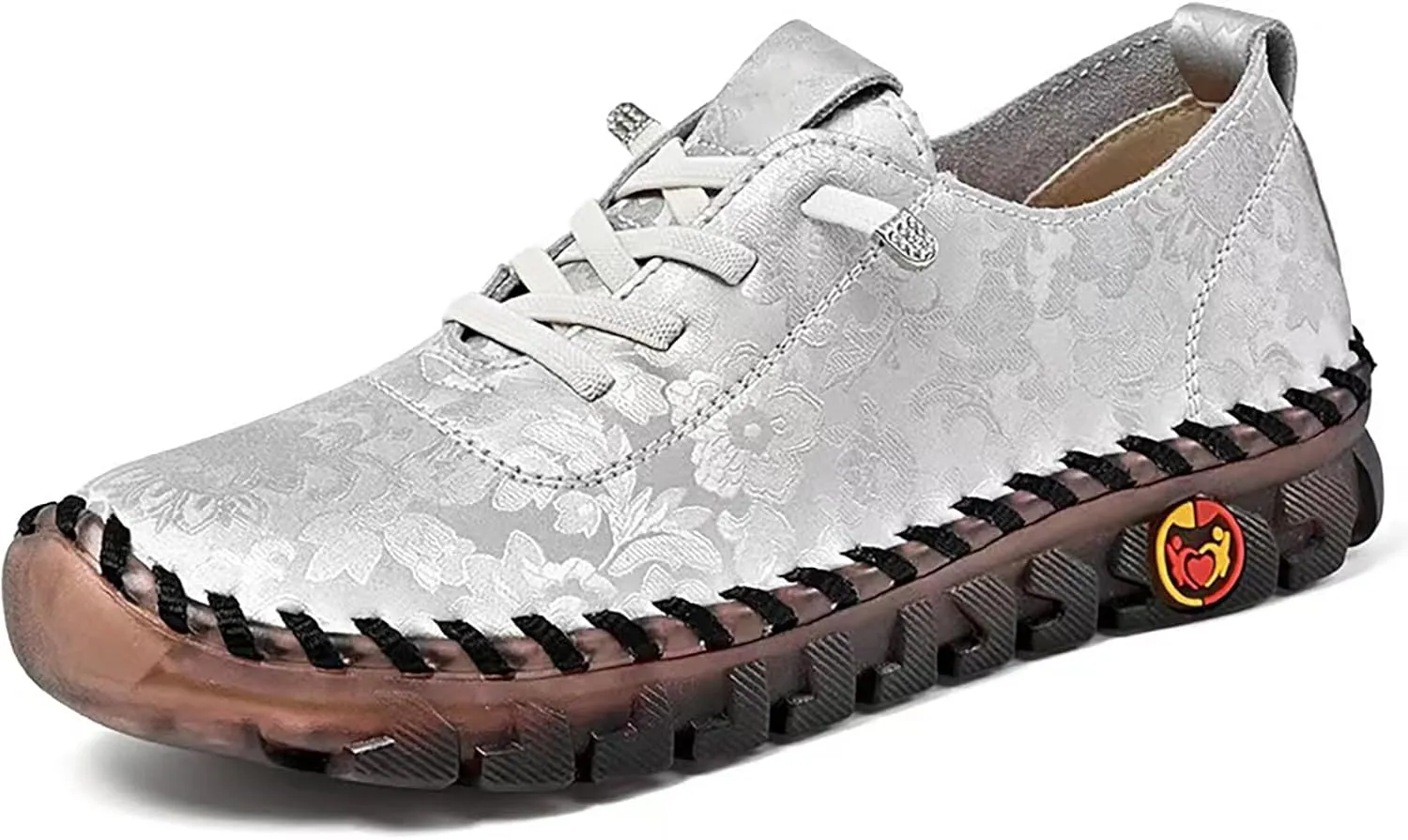 Women's Leather Soft Casual Breathable Walking Running Shoes Comfortable Tennis Shoes Flat Bottom Loafers Non Slip Summer Spring Women's Sneakers