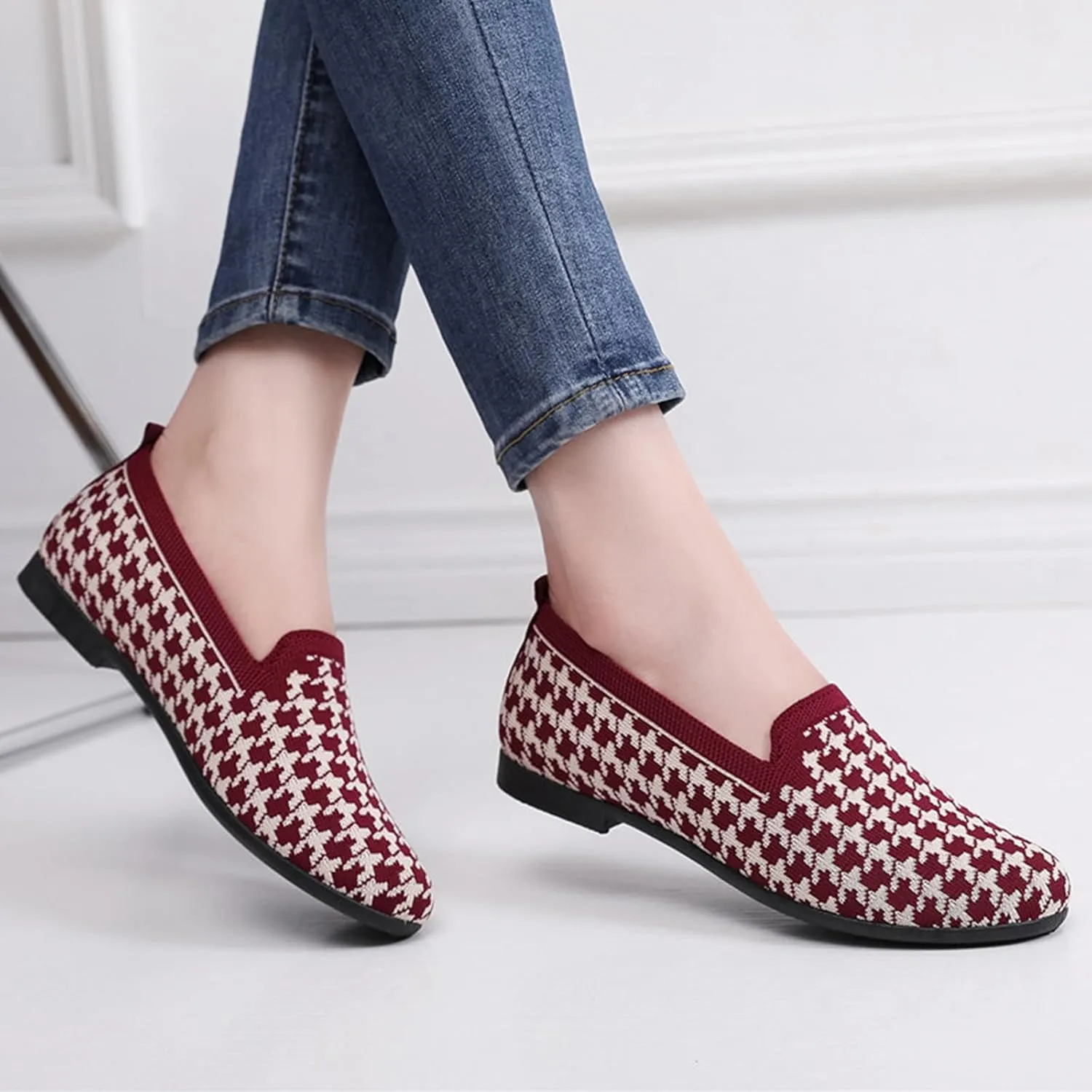 Women's Low Heel Casual Shoes Comfortable Anti Slip Breathable Soft Sole Lightweight Canvas Sneaker Wide Width Walking Shoes