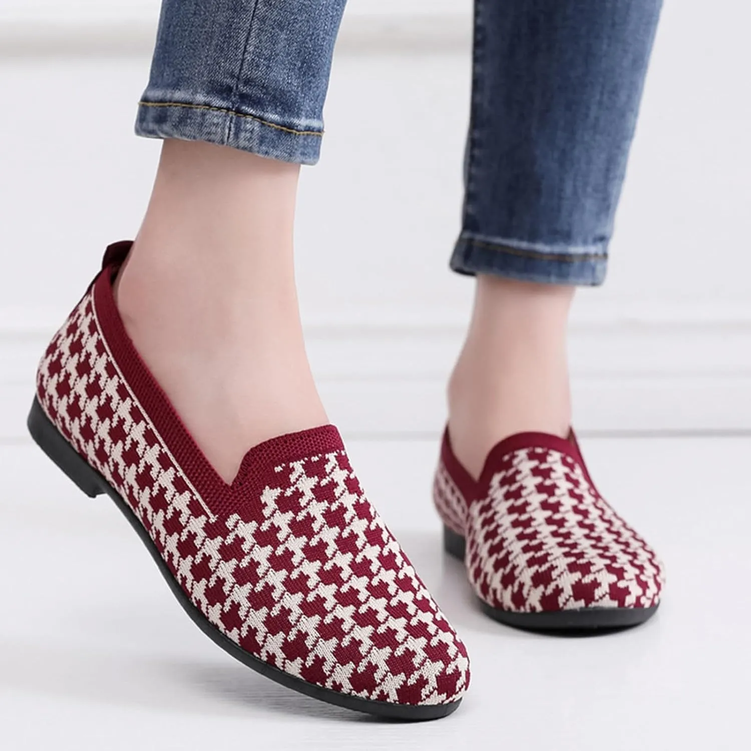 Women's Low Heel Casual Shoes Comfortable Anti Slip Breathable Soft Sole Lightweight Canvas Sneaker Wide Width Walking Shoes