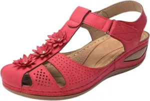 Womens Low Wedge Sandals Comfortable Dressy Walking Shoes Closed Toe Platform Sandals Hollow Out Ankle Strappy Non Slip Summer Sandal Walking Wedges Comfort Wear Vintage Gladiator Sandal Roman Style