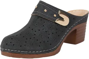Women's Mules & Clogs Comfortable Slip-On Closed Toe Clog Summer Breathable Mesh Hollow Out Sandals Dressy Slip On Open Back Mule Clogs with Arch Support Casual Walking Orthopedic Shoes