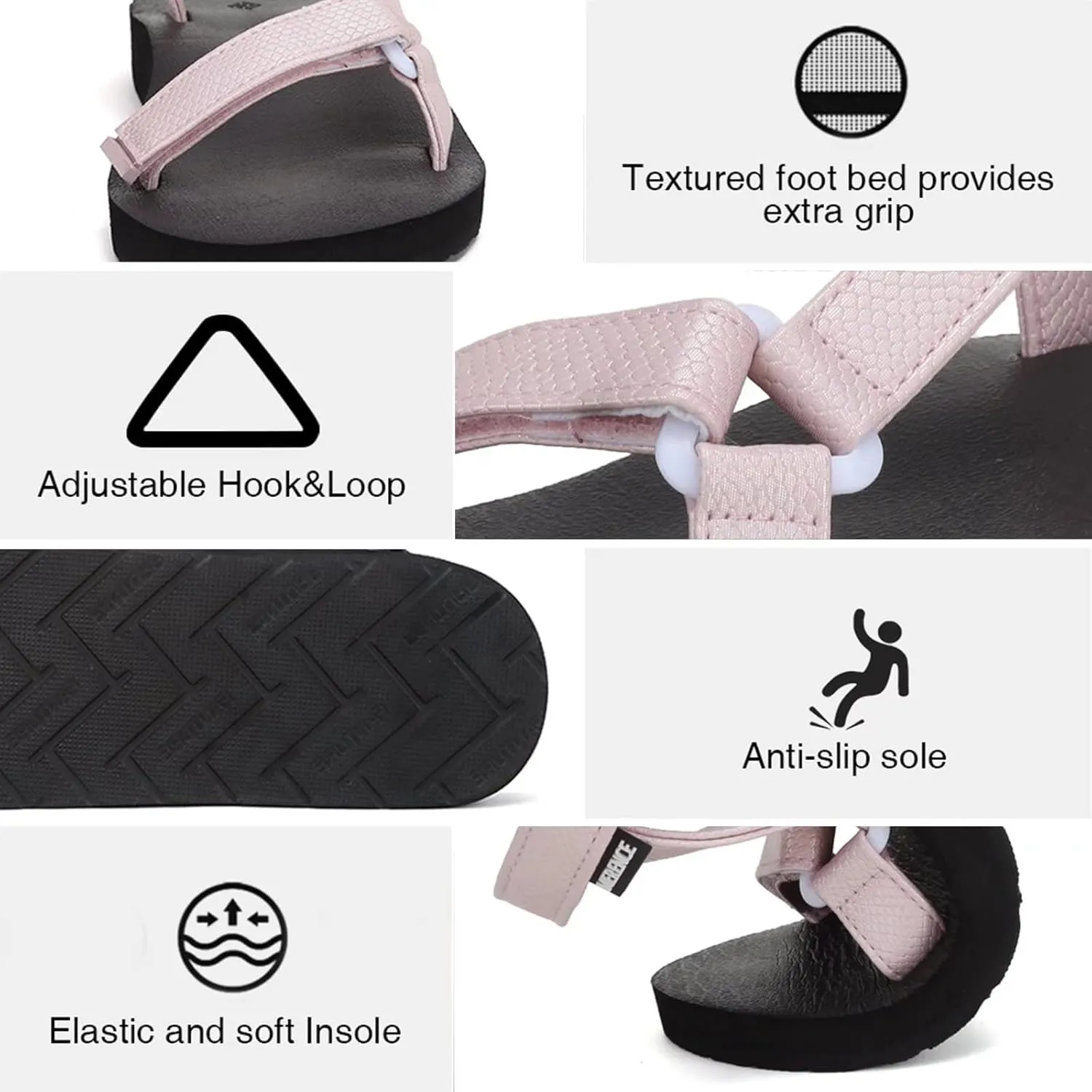 Women's Original Sandals Sport Sandals with Yoga Mat Insole Hiking Sandals Light-Weight Shoes