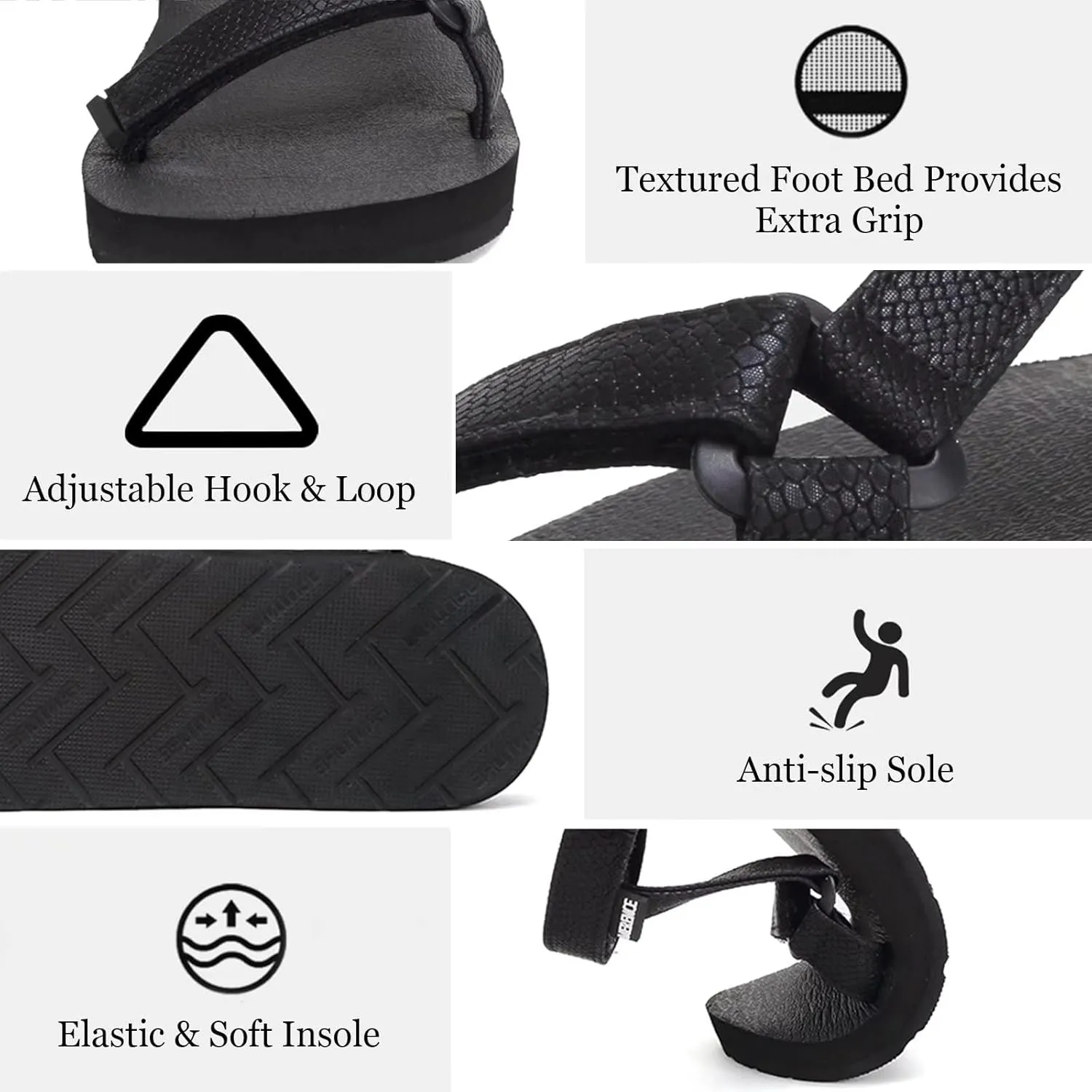 Women's Original Sandals Sport Sandals with Yoga Mat Insole Hiking Sandals Light-Weight Shoes
