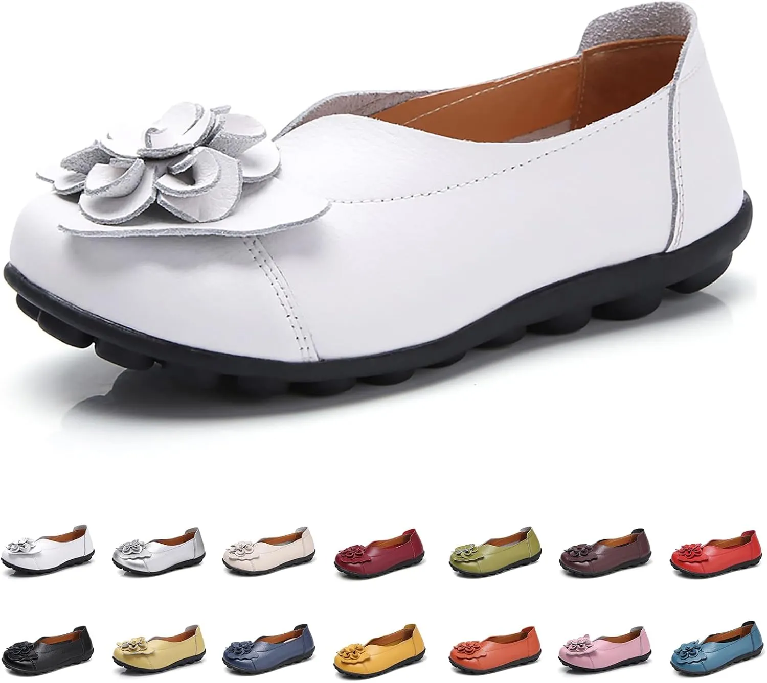 Womens Orthopedic Loafers Summer Comfortable Closed Toe Low Heel Flat Wide Width Flats Breathable Casual Outdoor Shoes Work Dressy Shoe Shopping Standing Shoes