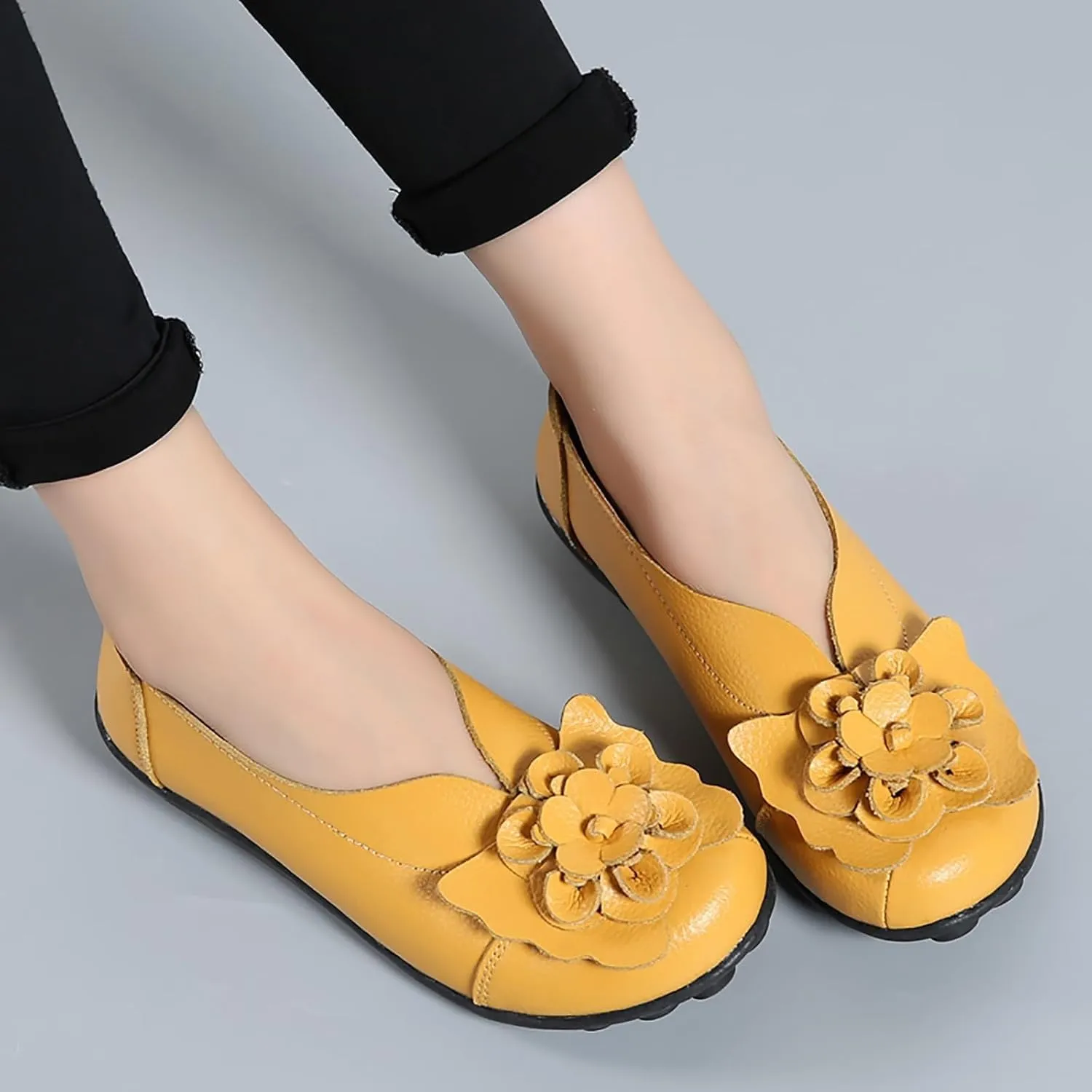 Womens Orthopedic Loafers Summer Comfortable Closed Toe Low Heel Flat Wide Width Flats Breathable Casual Outdoor Shoes Work Dressy Shoe Shopping Standing Shoes