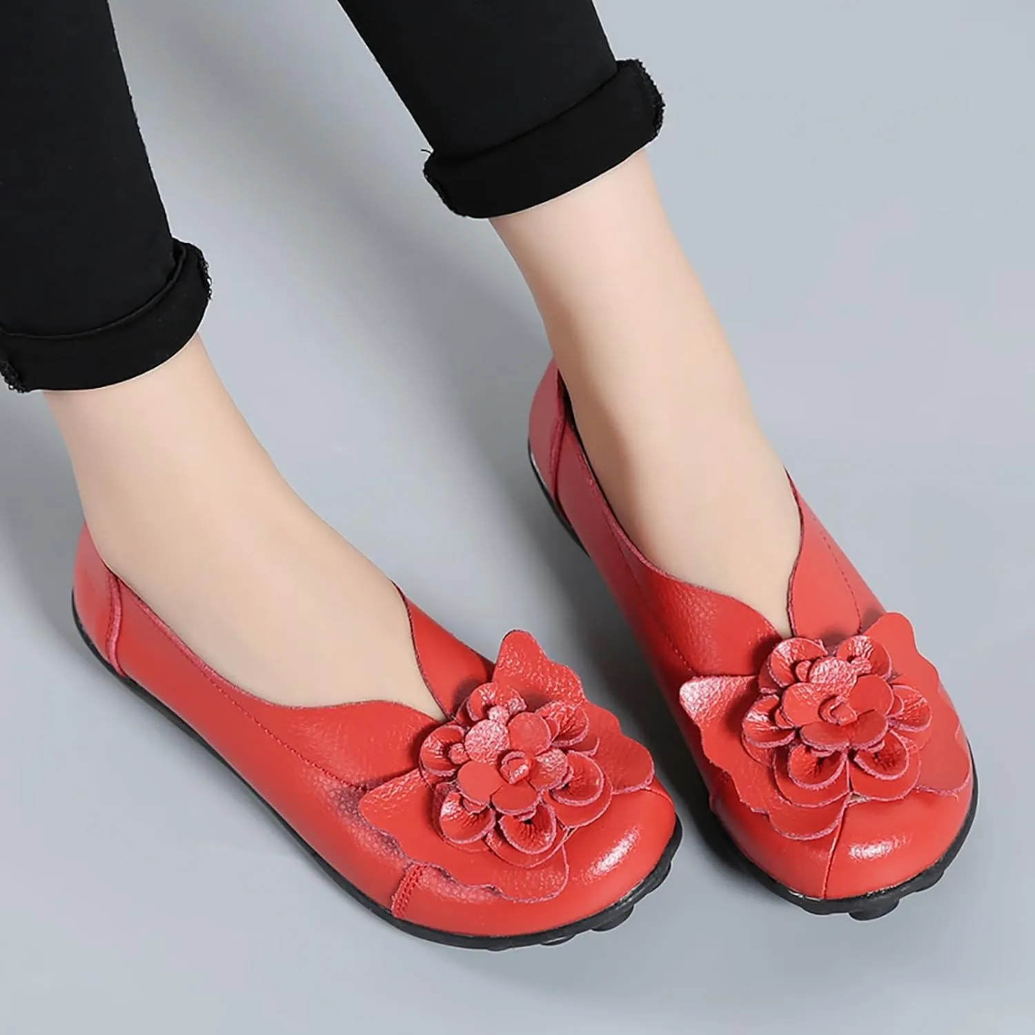 Womens Orthopedic Loafers Summer Comfortable Closed Toe Low Heel Flat Wide Width Flats Breathable Casual Outdoor Shoes Work Dressy Shoe Shopping Standing Shoes