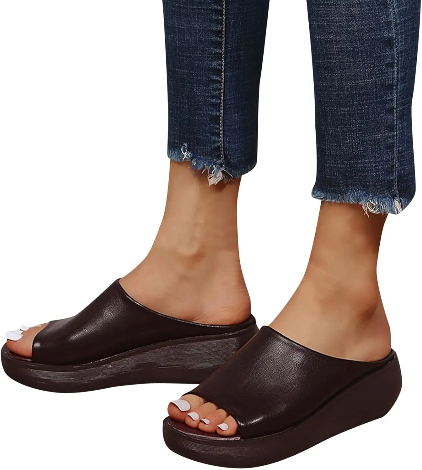 Women's Orthopedic Sandals 2025 Summer Comfortable High Heel Sandal Dressy Platform Arch Support Slippers