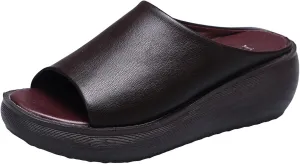 Women's Orthopedic Sandals 2025 Summer Comfortable High Heel Sandal Dressy Platform Arch Support Slippers