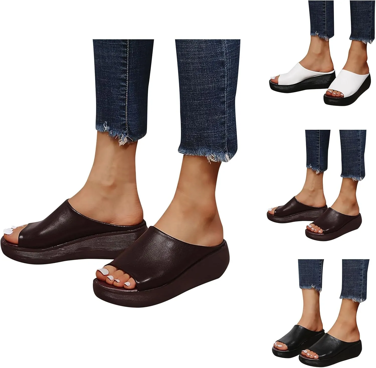 Women's Orthopedic Sandals 2025 Summer Comfortable High Heel Sandal Dressy Platform Arch Support Slippers