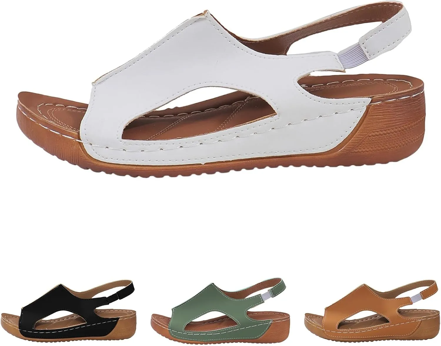Womens Orthopedic Sandals Comfortable Beach Slippers Ankle Strap Open Toe Platform Wedge Shoe