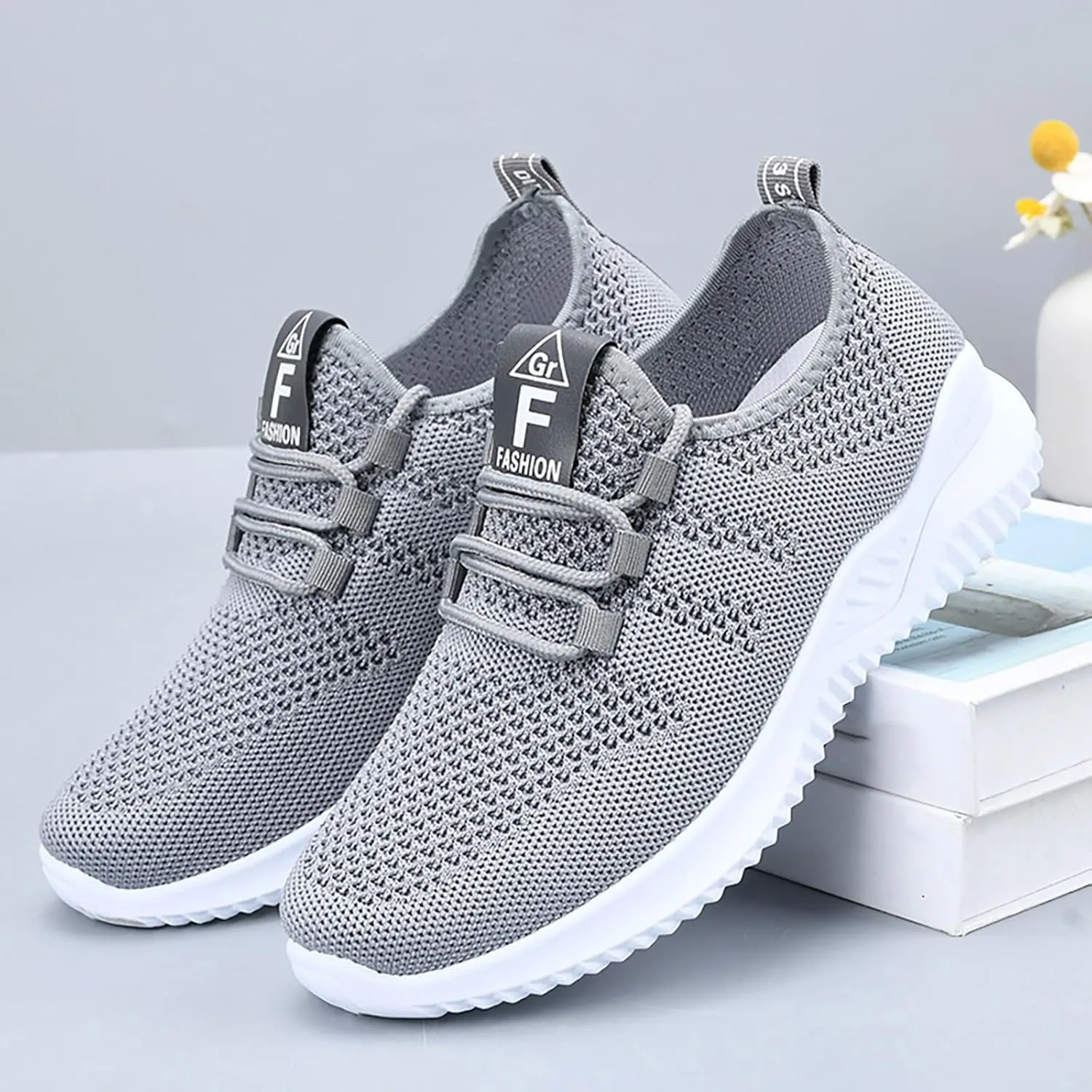 Women's Running Shoes Slip On Light Breathable Non Slip Mesh Sneakers Workout Non Slip Athletic Sports Shoes