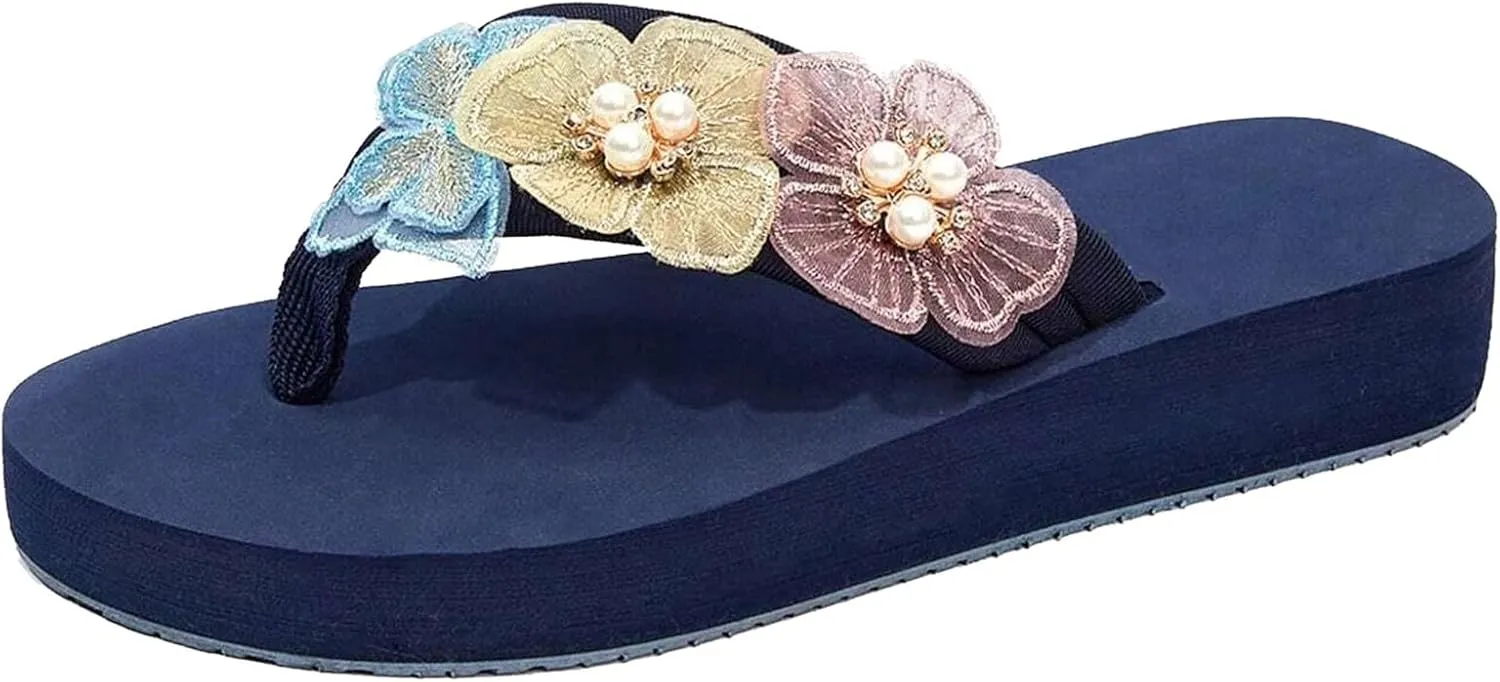 Women's Sandals Ladies Shoes Fashion Thick Sole Flip Flops Casual Outdoor Beach Flip Flops Fold up Flip Flops