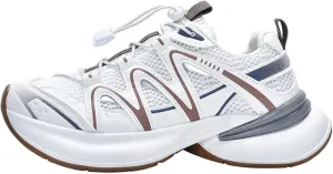 Women's Silver Chunky Sneakers, Spring/Summer Breathable Lightweight Sports Shoes with Platform, Fashionable Lace-Up Dad Trainers