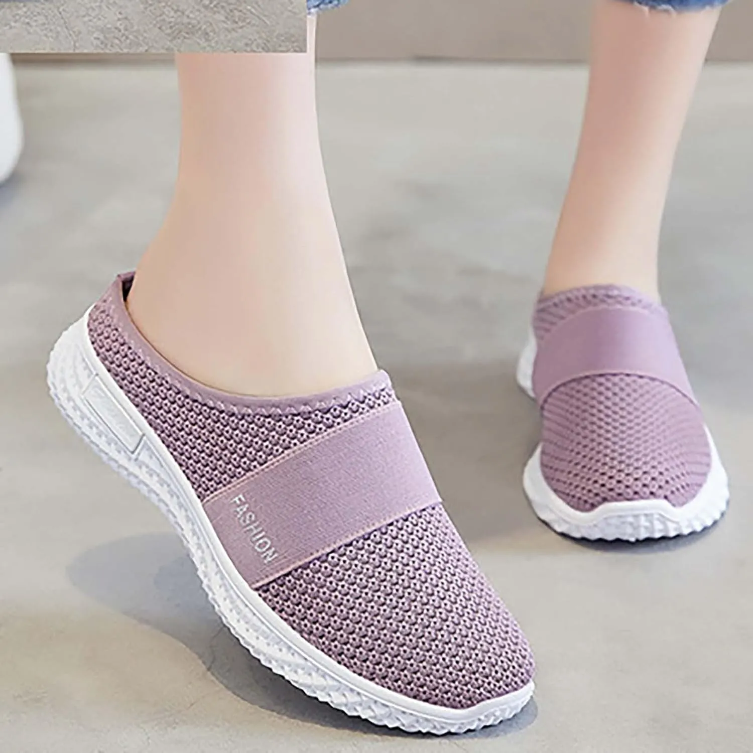 Women's Slip-On Orthopedic Arch Support Backless Mens Tennis Shoes Mesh Breathable Men Casual Shoes Black Platform Sneaker Red Tennis Shoe Casual Loafers
