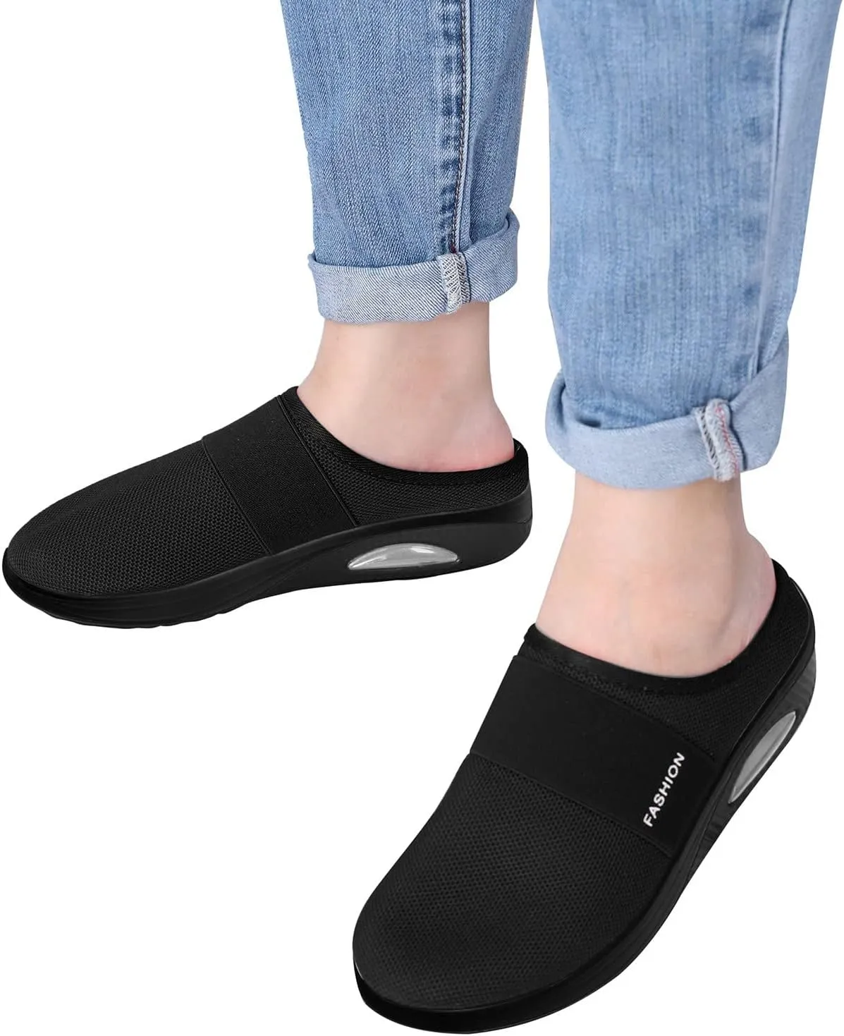 Women's Slip-On Orthopedic Arch Support Backless Tennis Shoes Men Lether Casual Tennis Shoes Casual Sneakers Steel Toe Tennis Shoe White Loafers